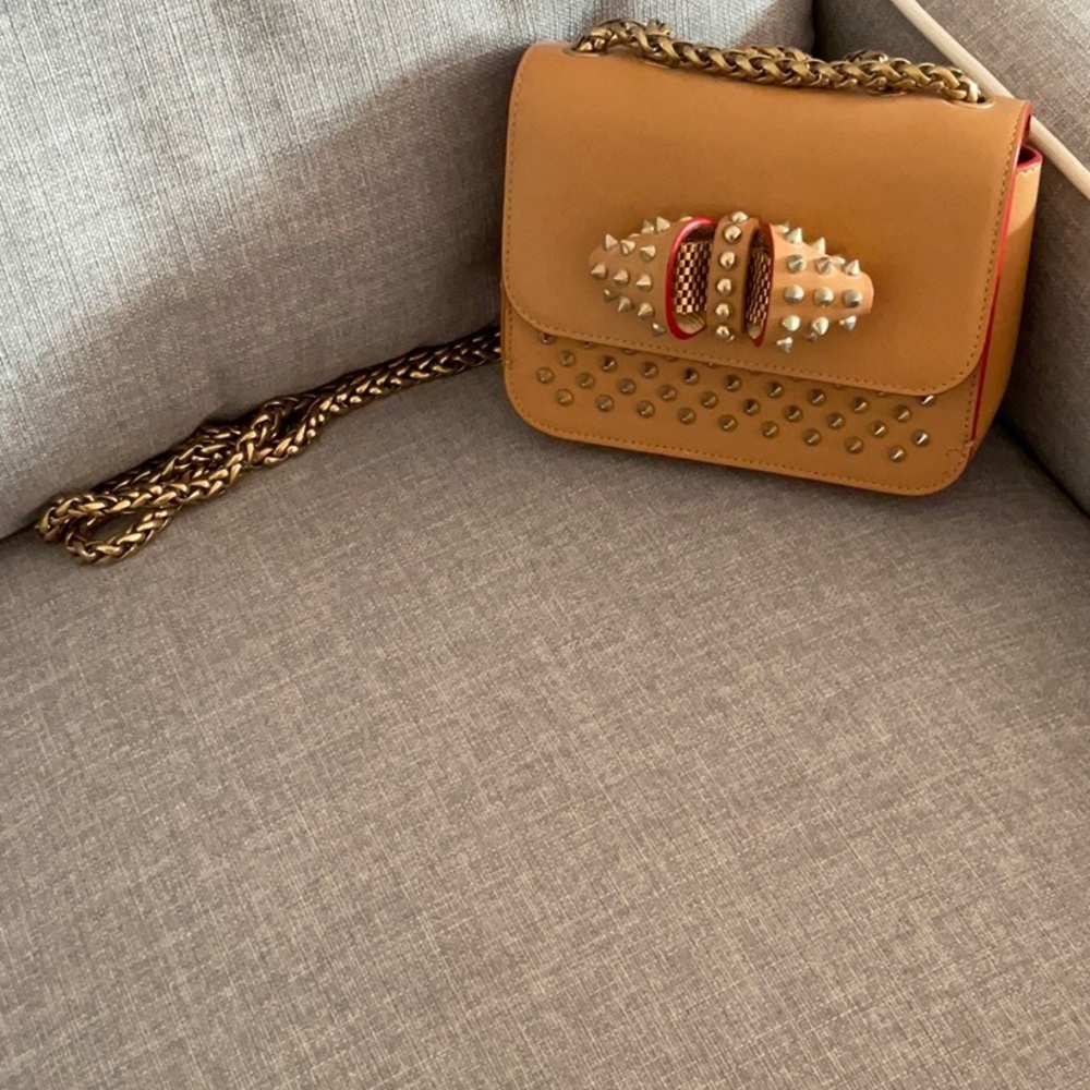 Christian Louboutin Sweet Charity Spikes Studded ChainShoulder Calf Leather